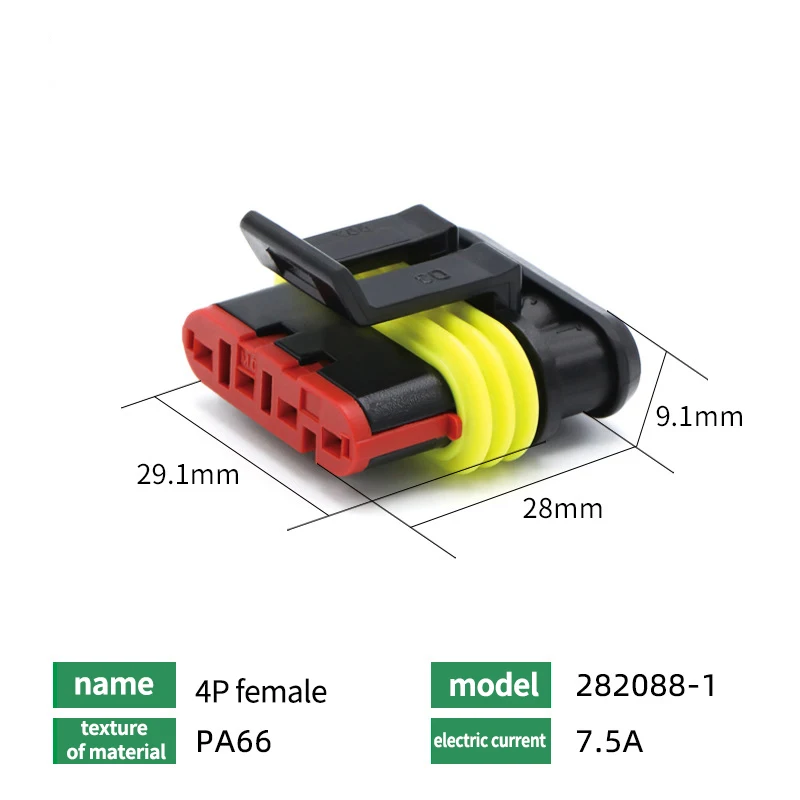 5Pin Waterproof AMP Auto Connector 18AWG M/F 1.5mm Term Quick Disconnect for Car Truck VehicleDJ7051-1.5-11/21 282089-1/282107-1 T&I Online Store