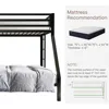 Metal Bunk Bed,Twin Over Full Size Beds with Sturdy Guard Rail & Removable Ladder,Space-Saving/Noise-Free/Matte Black bed frame 4