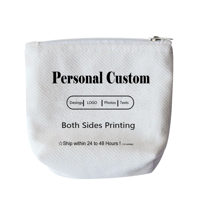 Personal Canvas Coin Bag Purse DIY /Photo/Text Prints Coin Storage Pouch Business Store Gift