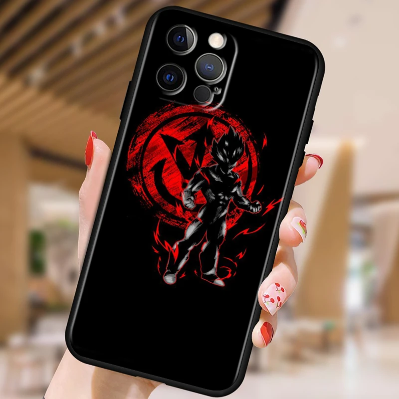 Dragon Ball Z Black Soft Case for iPhone 15/14/13/12/11/XS/X/8/7/SE