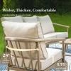 Patio Furniture Set,2 x Cushioned Leg Chair, 3-Seat Sofa with Coffee Table, 5 Seats Luxury All Weahter Outdoor Sofa Set for Deck 4