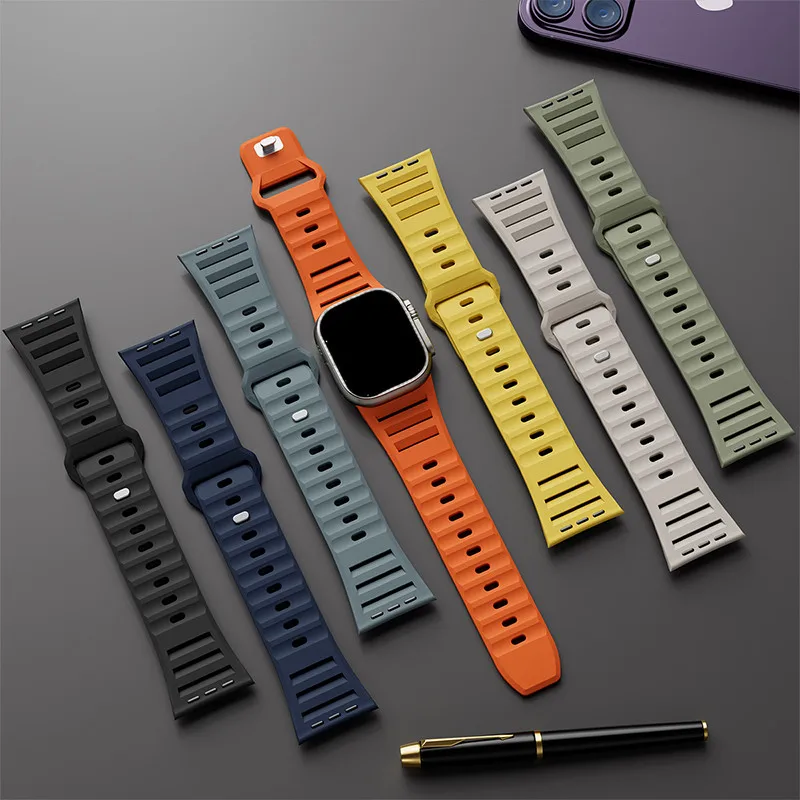 Sport Silicone Strap with Glass and PC Case