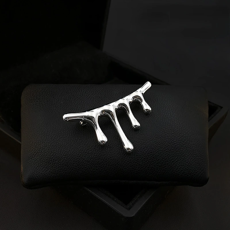 Irregular Water Drop Lava Brooch New Trendy High-End Women's Exquisite Neckline Suit Pin Ornament Accessories Jewelry Pins Gifts