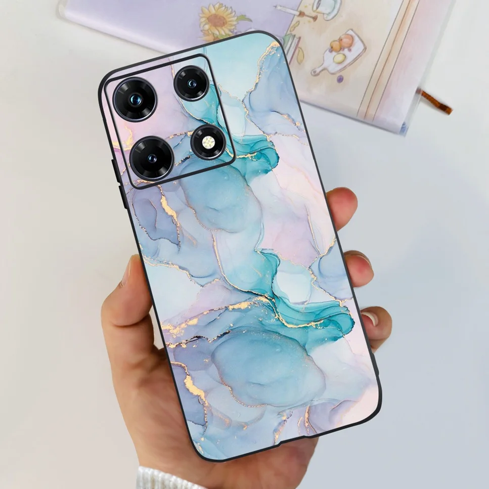 Black Silicone Cute Cat & Flower Design Soft TPU Back Cover Case