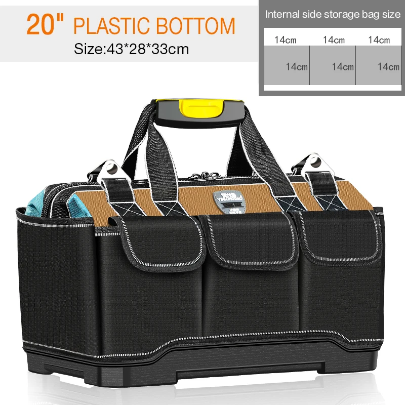 rolling tool bag Multi-Function Tool Bag 1680D Oxford Cloth Electrician Bag, Multi-Pocket Waterproof Anti-Fall Storage Bag best tool chest Tool Storage Items