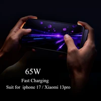 Складной кронштейн для быстрой зарядки, 65 Вт, кабель для передачи данных, плетеный провод для передачи данных 2-в-1, складной держатель для телефона, подставка для планшета, регулируемое вращение — изображение 4