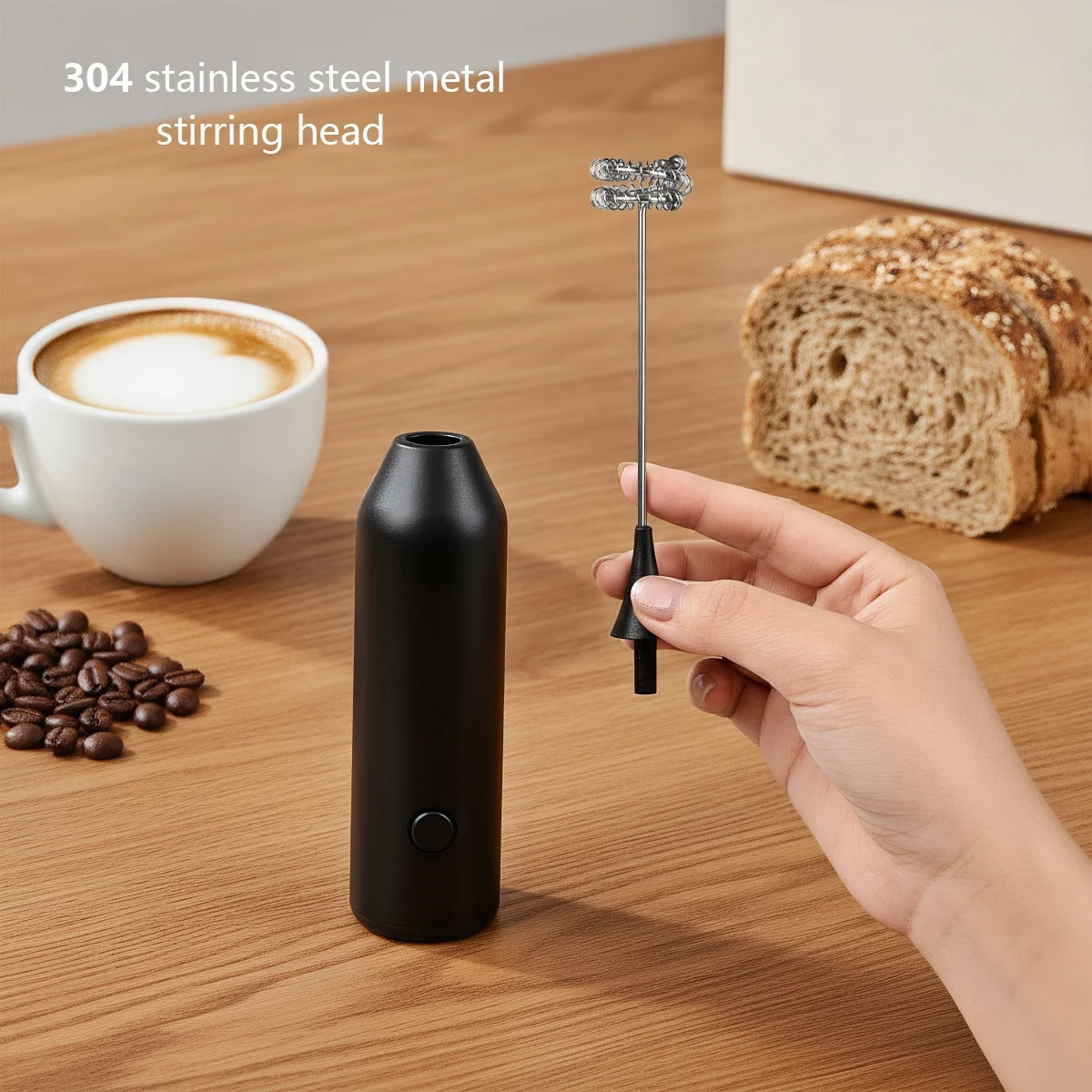 Electric egg beater milk bubbler milk bubbler wireless electric coffee foam machine battery AA type quick foaming handheld coffe 6