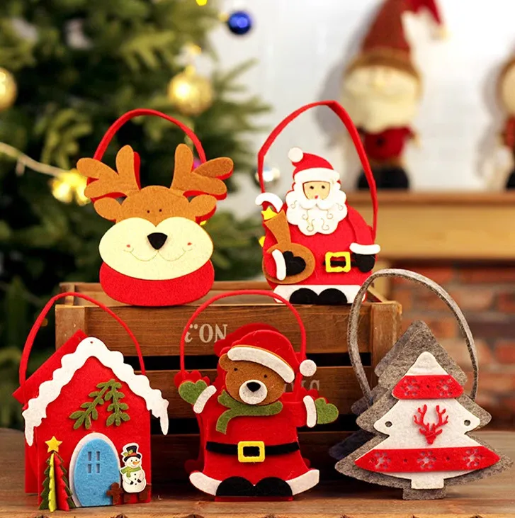 Handmade Felt Kids Felt Christmas Treat Bags Christmas for Children Holiday