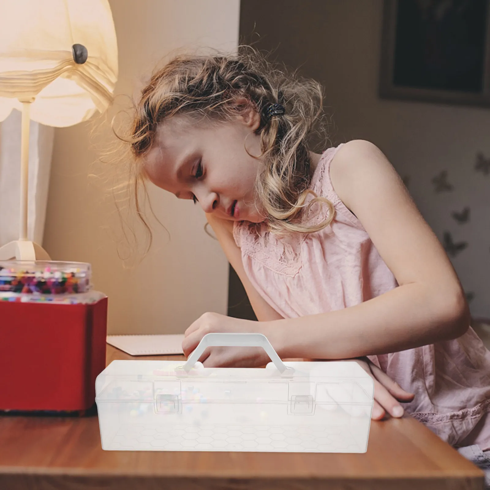 아티스트, 학생, 수채화 펜, 공예 도구, 학교 용품을 위한 편리한 손잡이와 안전한 뚜껑이 있는 투명한 고강도 보관함