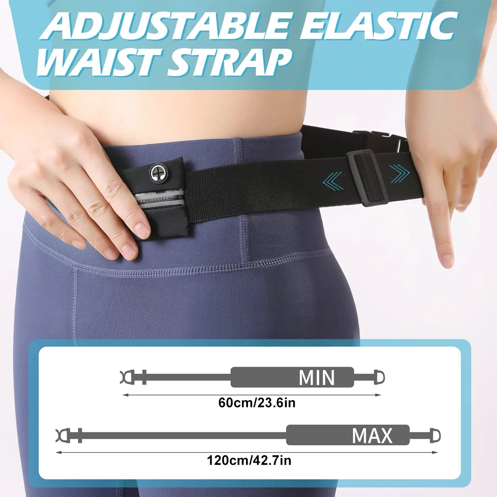 Running Belt Fanny Pack Running Waist Pack, Women & Men Fitness Workout Bag Adjustable Sport Travel Fanny Pack Cell Phone Holder 5