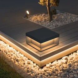 Outdoor Luxury IP65 Waterproof Square LED stalinite Lawn Light 85-265V Landscape Street Lamp For Villa Door Post Courtyard Adorn