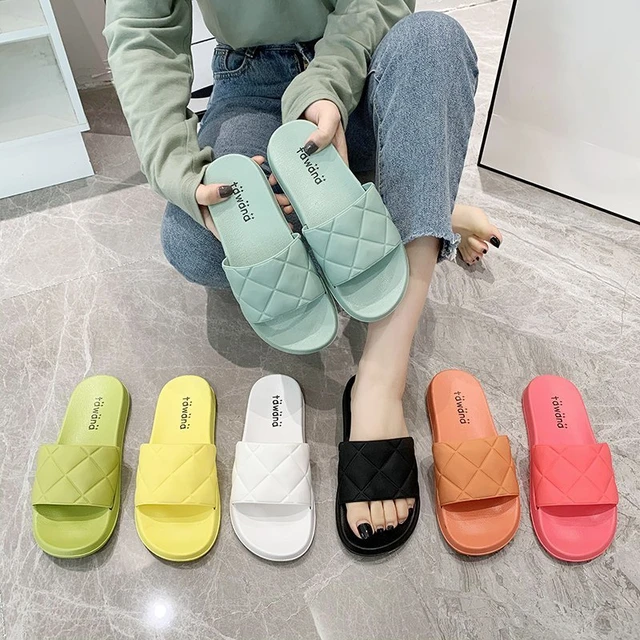 2023 Spring Summer New Men's Solid Color Indoor Slippers Fashion Casual  Round Head Thick Sole Flip Flop Men YEZY Slides - AliExpress