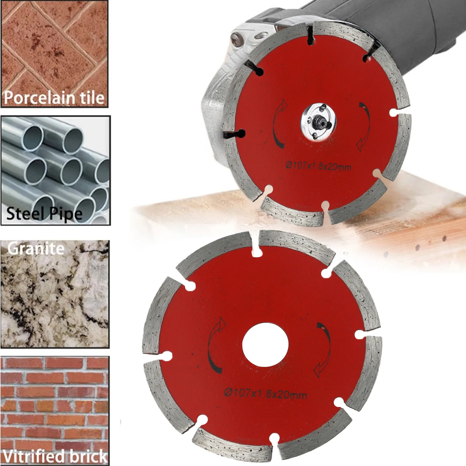 1Pc Diamond Saw Blade Angle Grinder Blade 107mm Dry-Cut Disc For Concrete Grinding Machine Granite Cutting Disc Grinder Parts