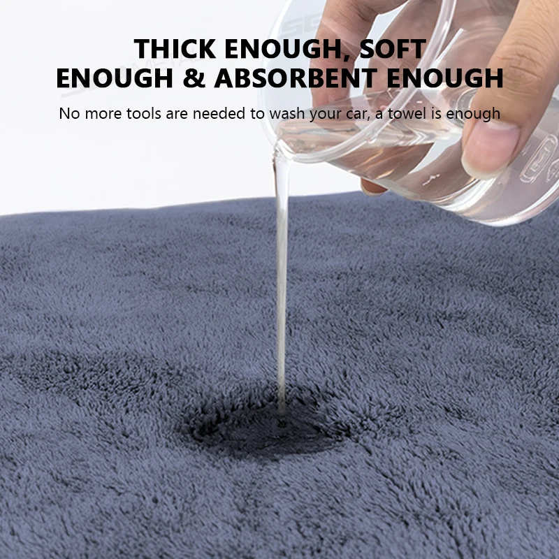 SEAMETAL 160X60CM Microfiber Car Wash Towel Thicken Towels Car Double-Sided Soft Cloth Auto Detailing Care Washing Drying Rags BEST SELLERS