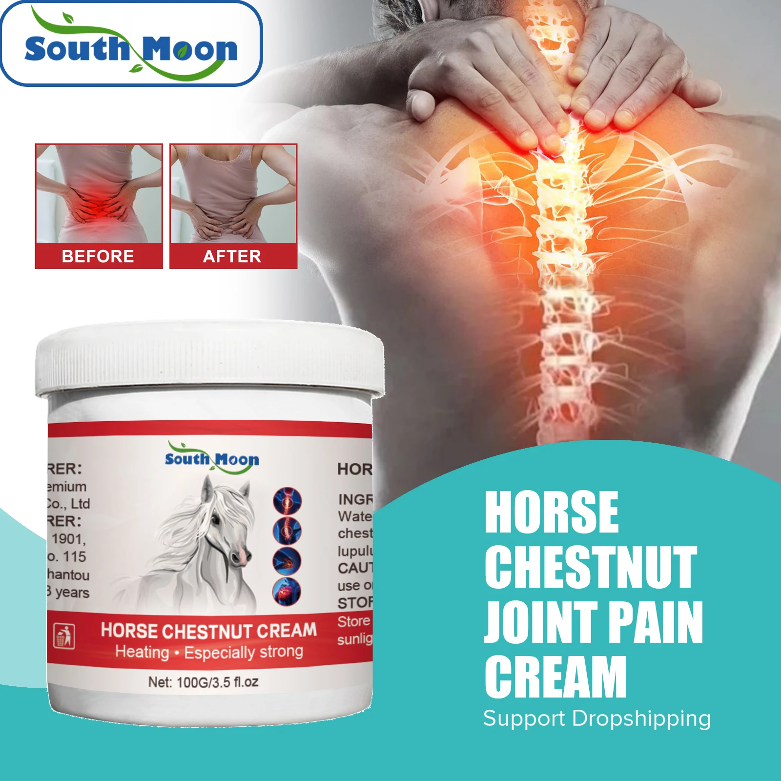 South Moon Horse Chestnut Pain Relief Cream For Muscles Recovery