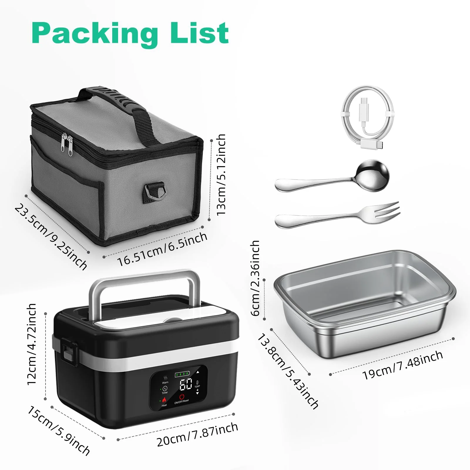 Wireless Electric Heated Lunch Box 6