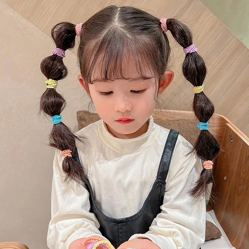 50 stücke Mädchen Candy Farbe Haar Krawatten Elastische Haarband Baby Nette Trendy Bequeme Kopfbedeckung Haar Krawatten Kind Haar Zubehör – Detail 11
