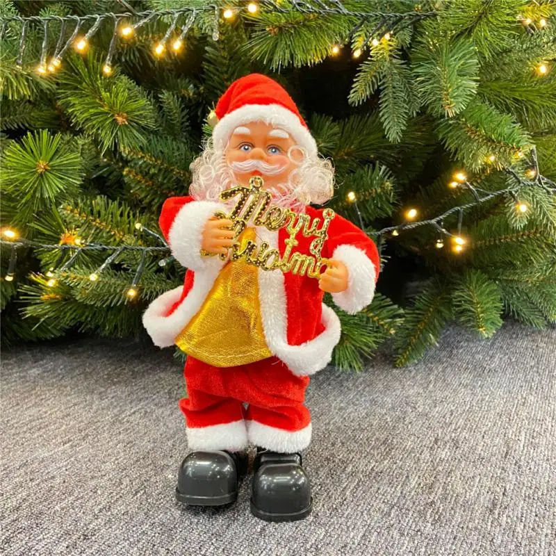 Muñeco de Papá Noel trepando por una escalera, con muñeco musical, adornos para árboles de Navidad, decoración para el hogar, regalo de Año Nuevo 2025 para niños