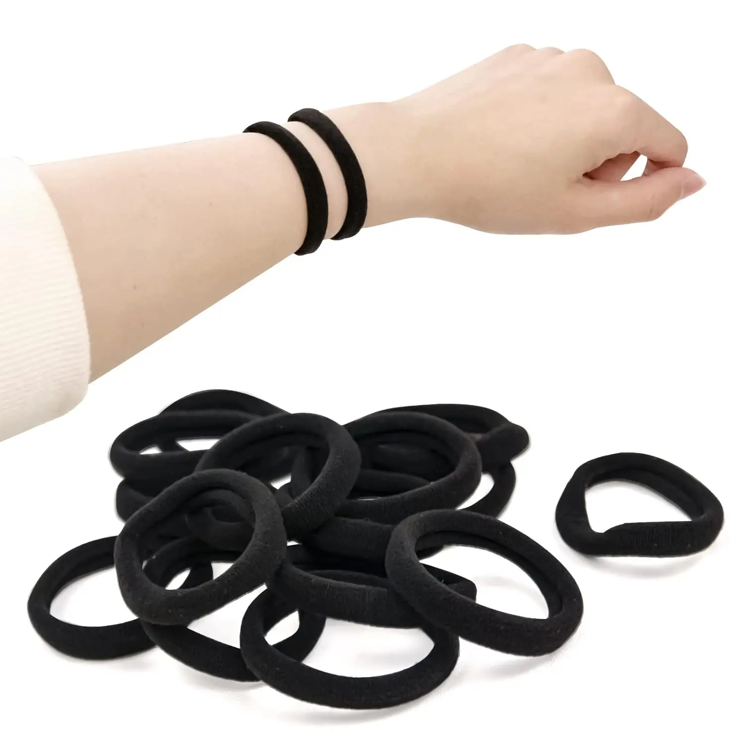 Hair Band 100 Pcs 4cm Elastic Hair Ties Thick Seamless Soft Ponytail Holders for Girl Women