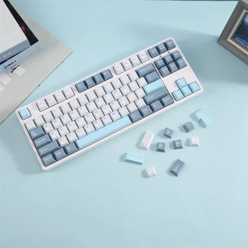 Gmk Clone Keycaps Azul Samurai Wahtsy Ártico Duplo Tiro Cereja Perfil Abs 172 Teclas Yuru Shoko para Teclado Mecânico - Imagem 3