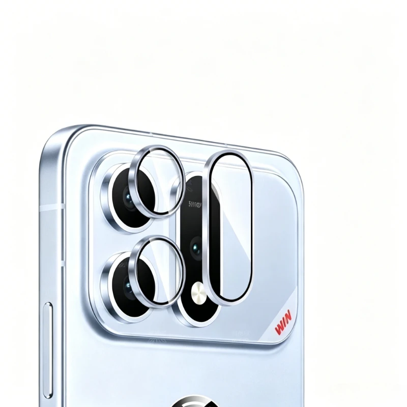 Turbo Metal Ring Glass Camera Protector with Aluminium Alloy Tempered Glass Positioning Lens Film