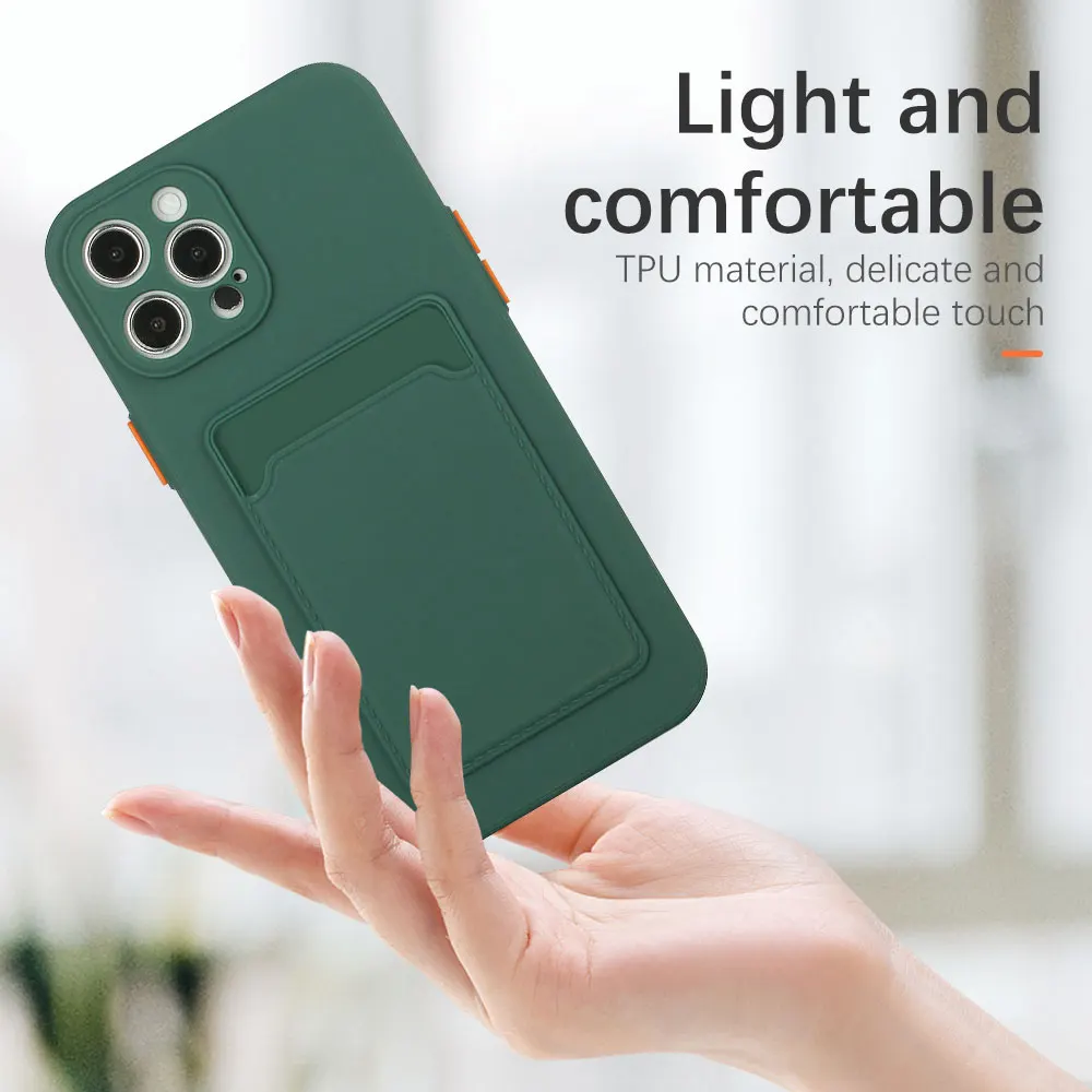 Sleek Card Holder Silicone Phone Case - Multi-Color Options Available