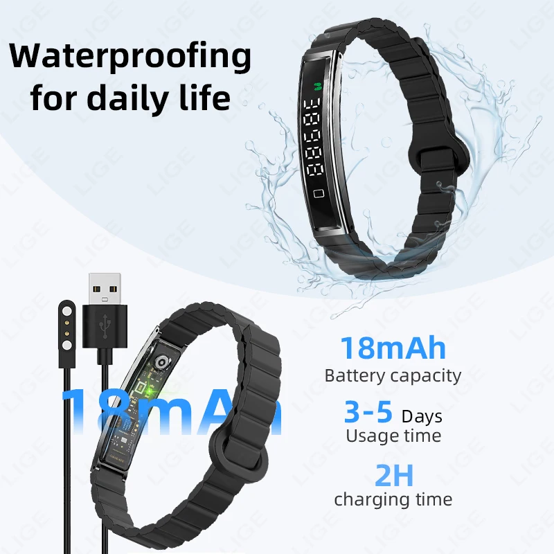 Smart Bracelet Fitness Tracker 24H Sleep Tracker All-Day Continuous Heart Rate Stress HRV Monitor Step Counting Sport Smart Band