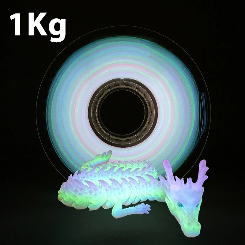 3d printer filaments 1.75mm 3D PLA luminous 250g 500g rainbow noctilucent red blue vacuum packaging