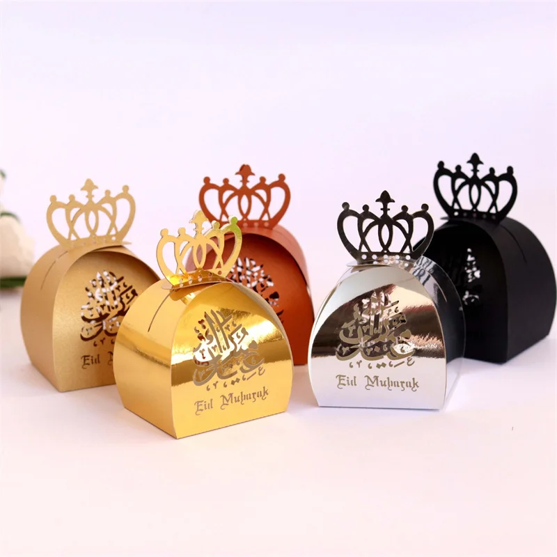 10 20 50pcs/Pack Laser Cut Gift Candy Boxes Ramadan Decoration EID