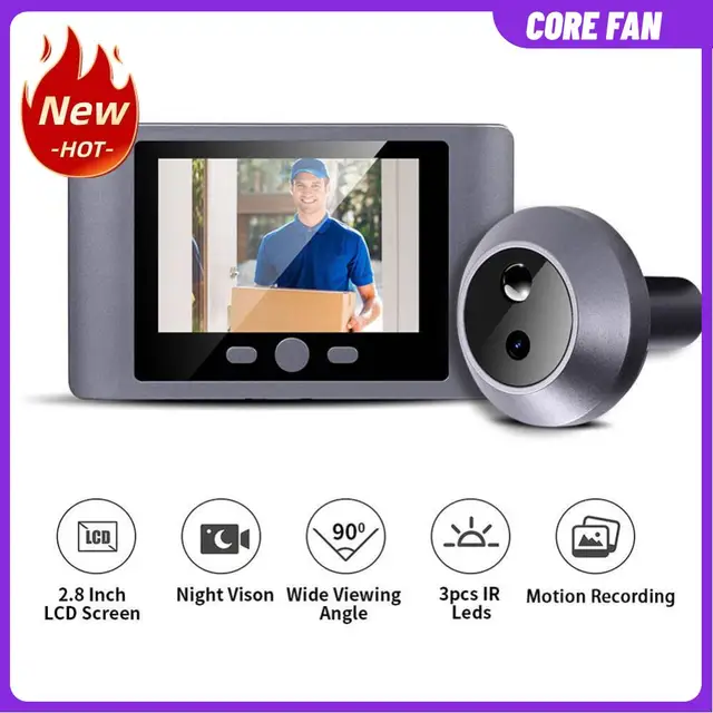 Mini Peephole Smart Wireless Door Viewer Camera IR Night Vision Digital Door Viewer 2.8 Inch Digital Peephole Eye Viewer 2000mAh 1