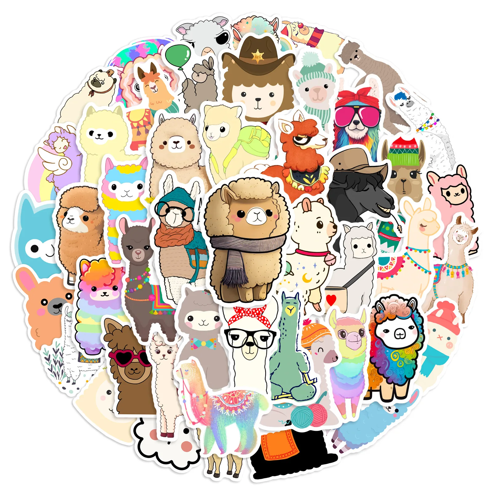 

10/30/50Pcs Cute Alpaca Waterproof Graffiti Sticker Aesthetic Decorative Luggage Cup Laptop Phone Guitar Skateboard Kid Stickers