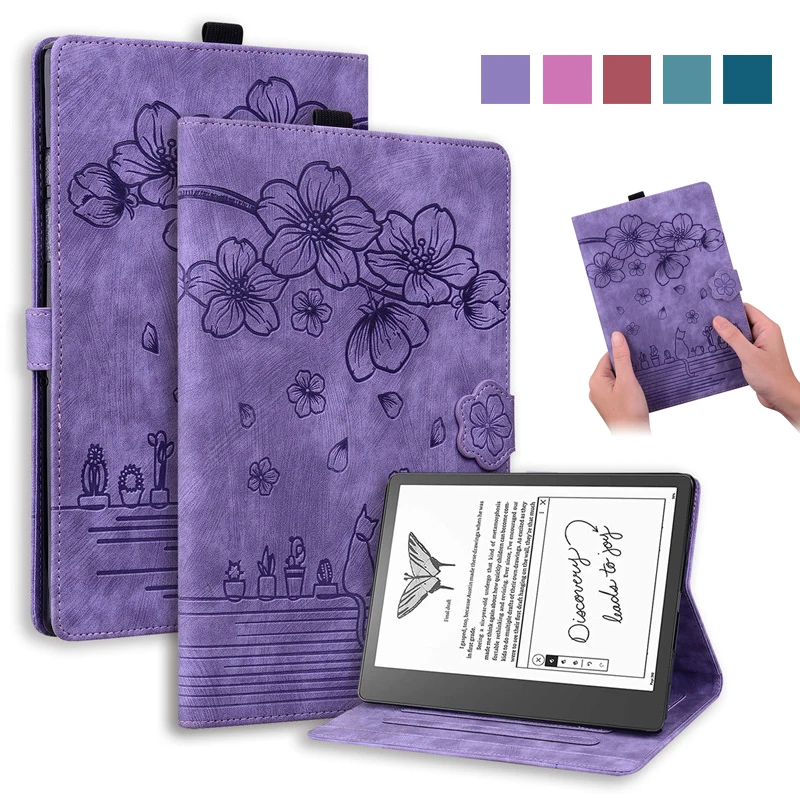 Funda Per Kindle Scribe Case 10 2 Pollici In Rilievo 3D Flower Wallet Stand Flip Cover Per Coque Kindle Scribe 2022 Cover 10.2"