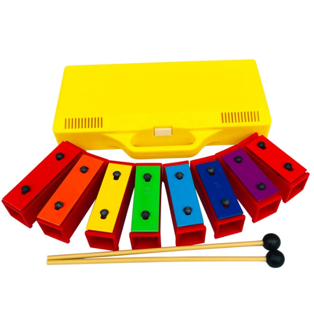 

8 Notes Chromatic Xylophone Glockenspiel Resonator with Yellow Case