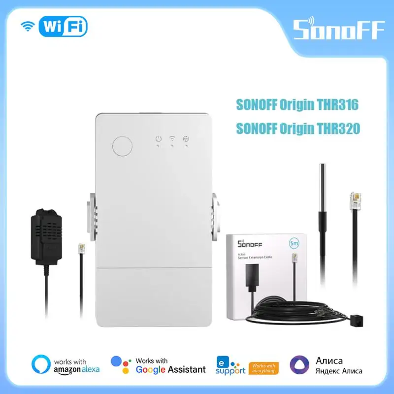 

Умный переключатель SONOFF TH Origin с Wi-Fi и монитором температуры и влажности, автоматизация умного дома с поддержкой Alexa Google Home Assistant