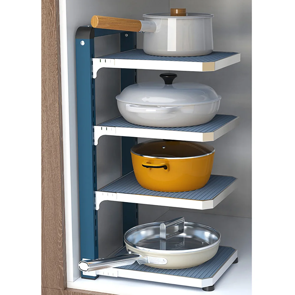 Under Sink Organizer Corner Frying Pan Holder Cabinet Pan Organizer Storage  Rack Adjustable Cookware Stand Kitchen Accessories - AliExpress