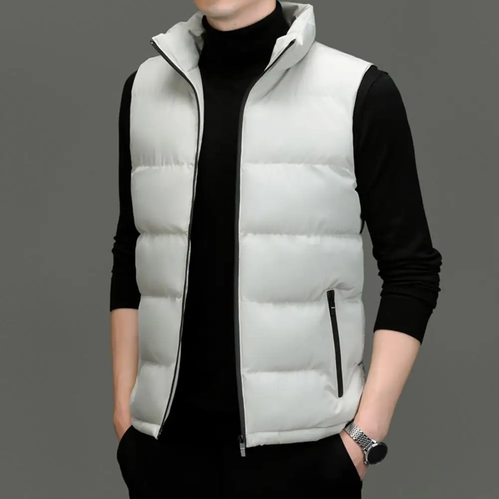 

Men's Jacket Winter Warm Coats for Men Thickened Stand Collar Down Vest Oversized Jackets Puffer Vest Sleeveless Zipper Coat