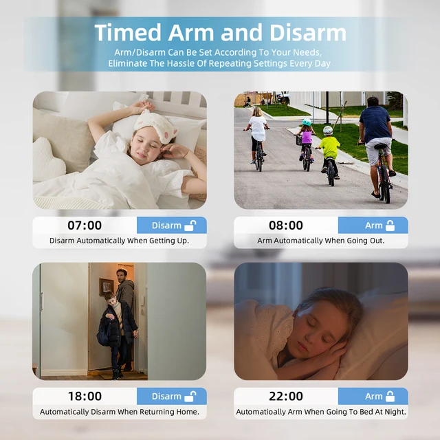 HIVA-Ensemble d'alarme intelligent avec connexion sans fil, super grand écran, détection infrarouge de la caméra, anti-allergique, 4G, Ical109, Wifi 101 6