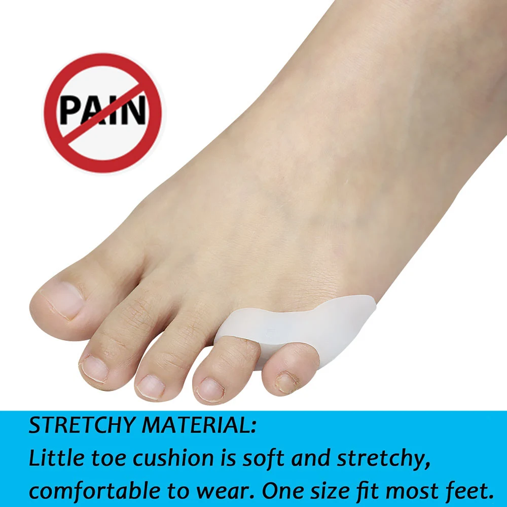 Pexmen 2/4/10Pcs Gel Pinky Toe Separator Spacer Little Toe Corrector Protector Foot Pain Relief for Callus Corns and Blisters