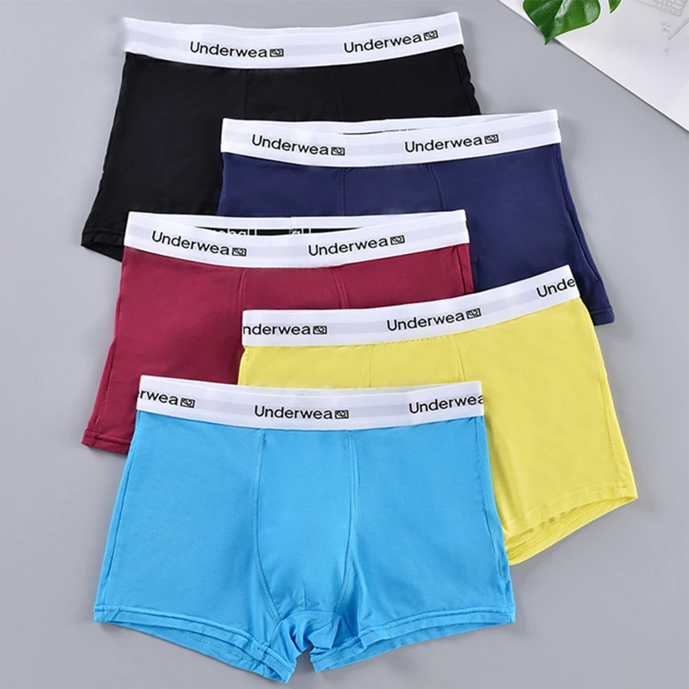 Men Boxers Underwear Low Waist Briefs U Pouch Shorts Underpants Ultra-soft Elasticity Trunks Solid Lightweight Panties New