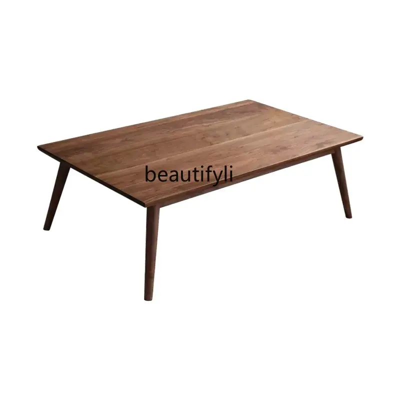 

Nordic Modern Minimalist Living Room Oak Cherrywood Log Tea Table Solid Wood Black Walnut WoodenTea Table furniture living room