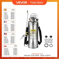 VEVOR 4-12L Hand Powered Sprayer Stainless Steel Watering Spraying Sprinkling Atomizer Pump Home Ground Garden Cleaning Sprayer 1