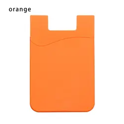 Universal Adhesive Card Holder for Cell Phones - Sleek and Convenient Wallet & ID Organizer (Orange)
