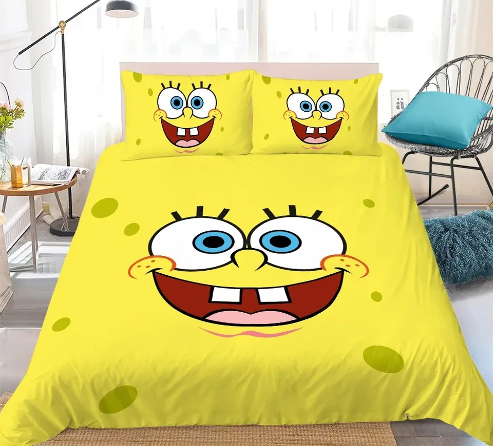 スポンジボブツインサイズ寝具セットダブルサイズダブルベッドシーツ