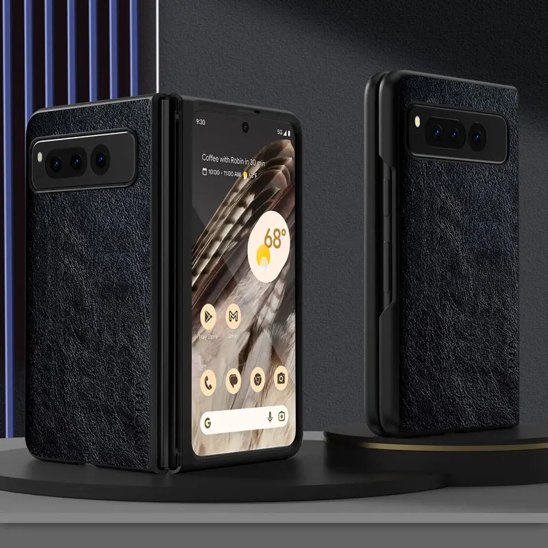 Elegant Leather Phone Case - Premium Solid Color TPU & Hard PC Cover