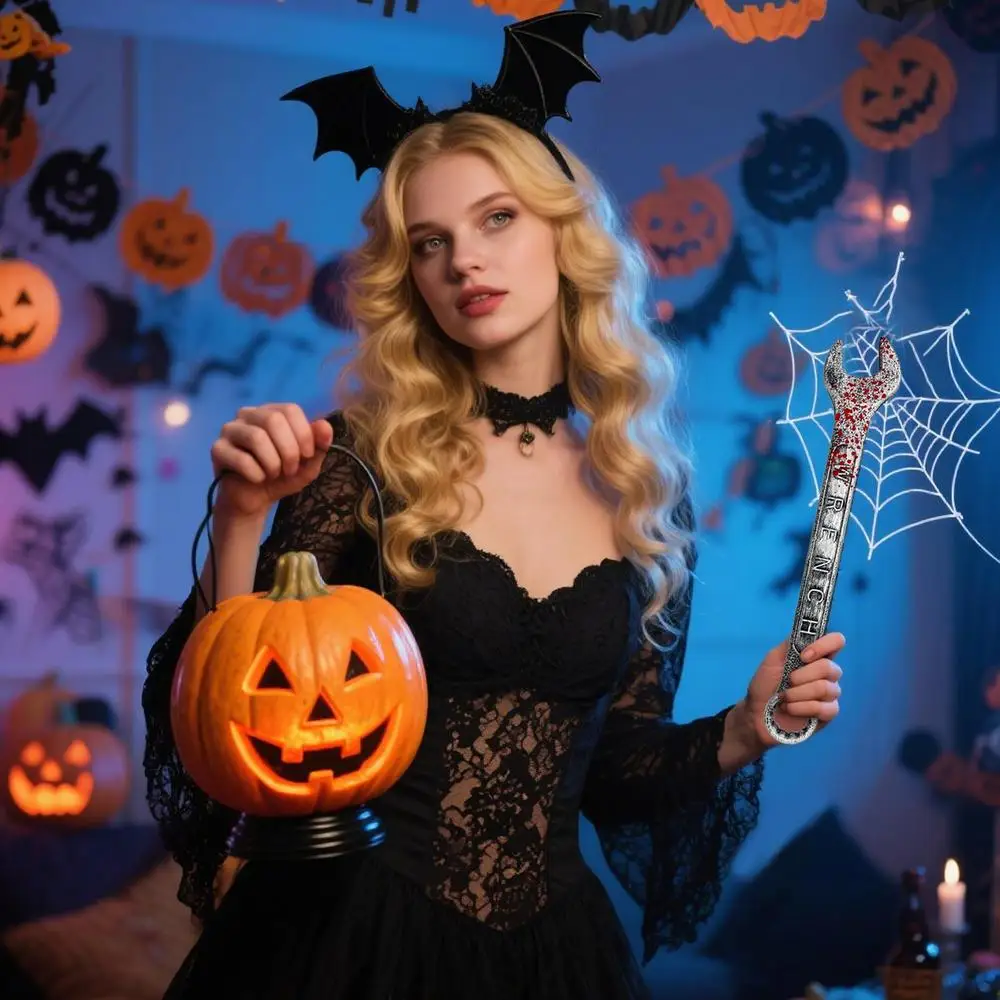 Halloween-Schraubenschlüssel-Requisite, gefälschter Schraubenschlüssel, Halloween-Foto-Requisite, Horror-Party-Dekoration, Spukhäuser, Dekorationen für Unfug-Streichpartys – Detail 13