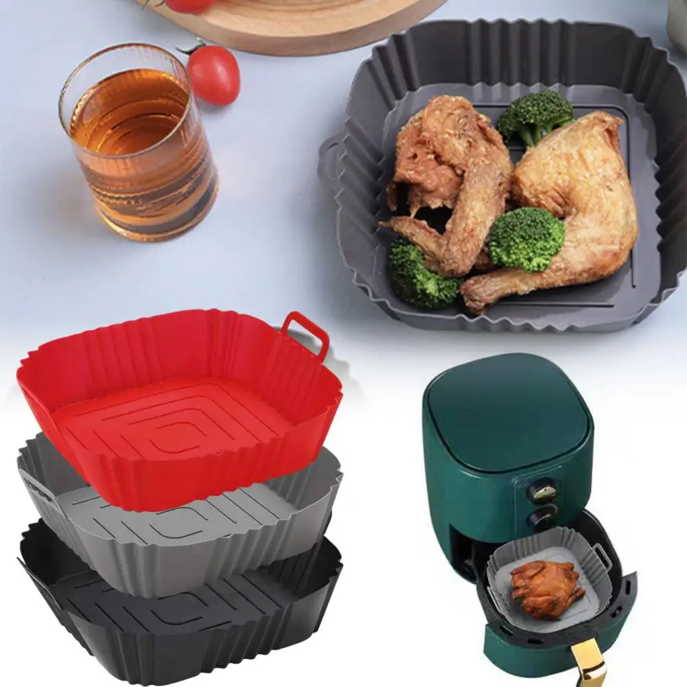 Reusable Silicone Baking Tray and Oven Accessories - 8 Inch Air Fryer Liners