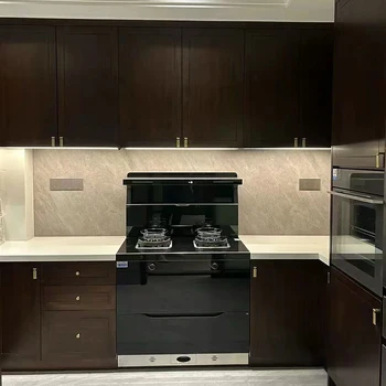 ชุดครัวสำเร็จรูปที่ปรับแต่งได้ทันสมัย เฟอร์นิเจอร์ตู้ครัวแบบโมดูลาร์ที่ปรับแต่งได้ หรูหรา ทันสมัย ตู้ครัวที่ปรับแต่งได้ ระดับพรีเมียม 2