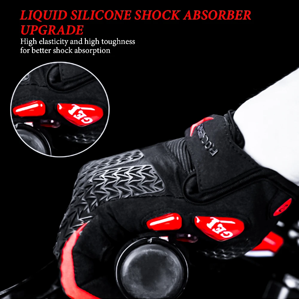 ROCKBROS Cycling Touch Screen Non-slip Gloves GET Liquid Silicone Palm Rest Full Finger Bicycle Glove Windproof Riding Equipment