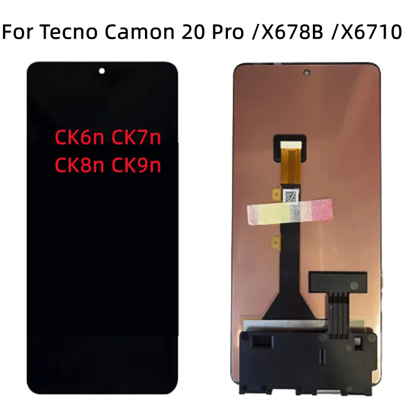 

For Tecno Camon 20 Pro CK6n CK7n CK8n CK9n X678B X6710 LCD Display Touch Screen Digitizer Assembly Repair Parts Replacement