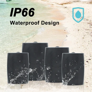 Herdio 4PCS 6.5‘’ 800W Outdoor Bluetooth Speakers Wired Waterproof With Multifunctional Amplifier Wall Mount Speakers For Patio 2